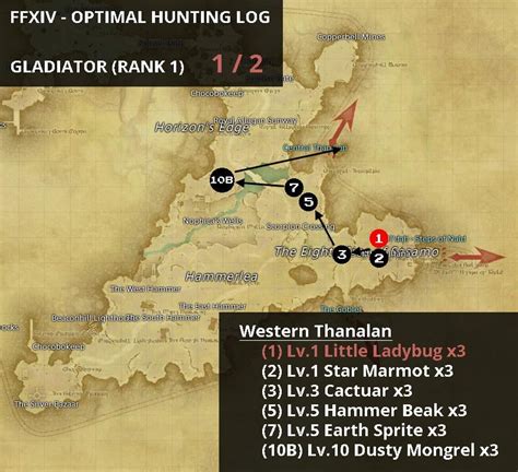 ff14 hunting log locations.